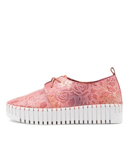 Brenda Embossed Floral Lace-Up Shoe