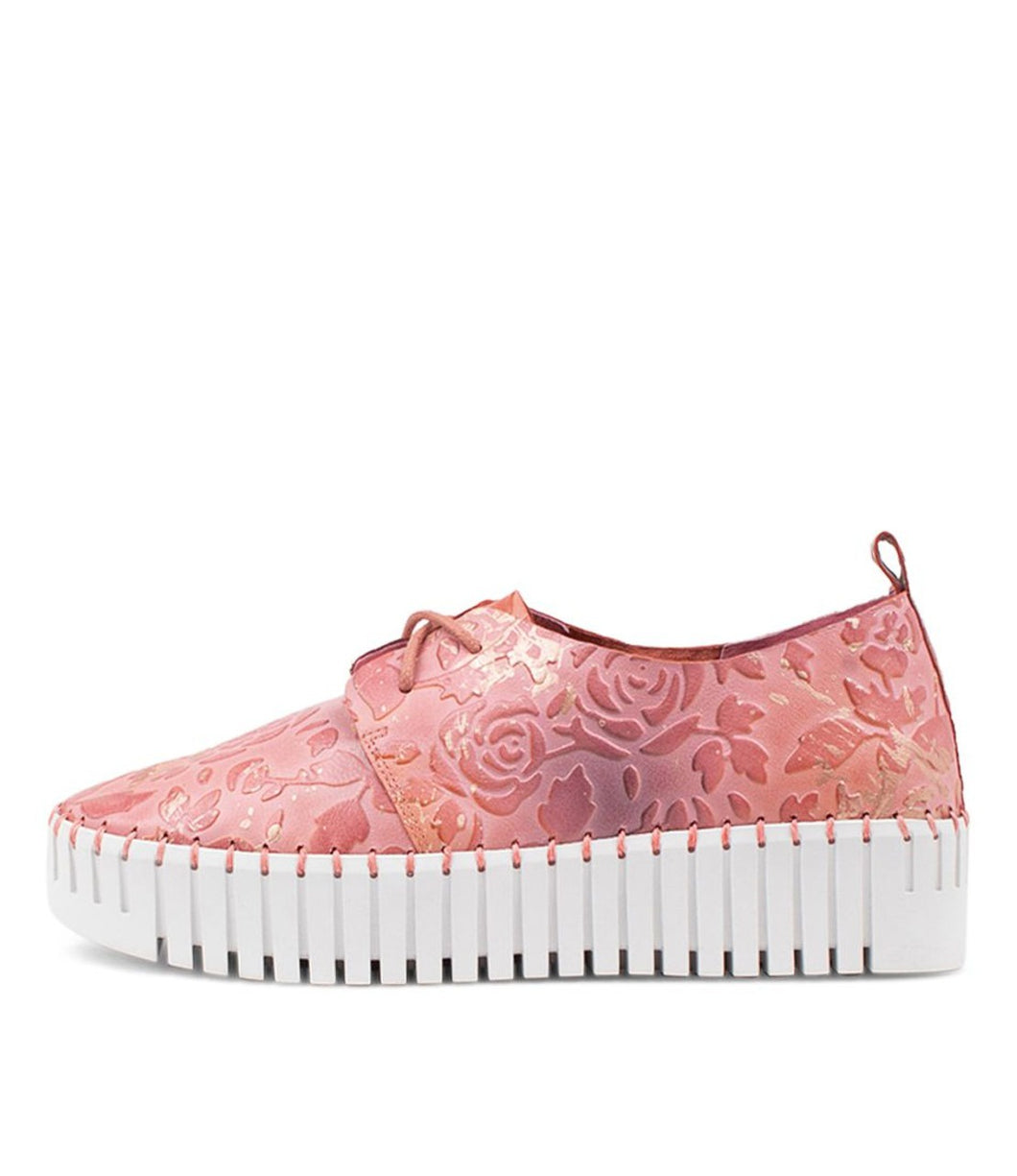 Brenda Embossed Floral Lace-Up Shoe